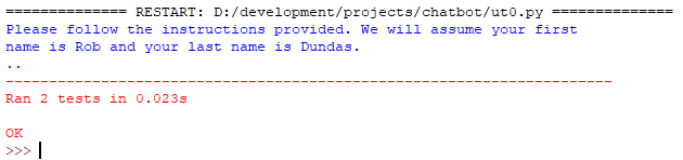 First chatbot run